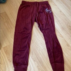 NYC velvet sweatpants